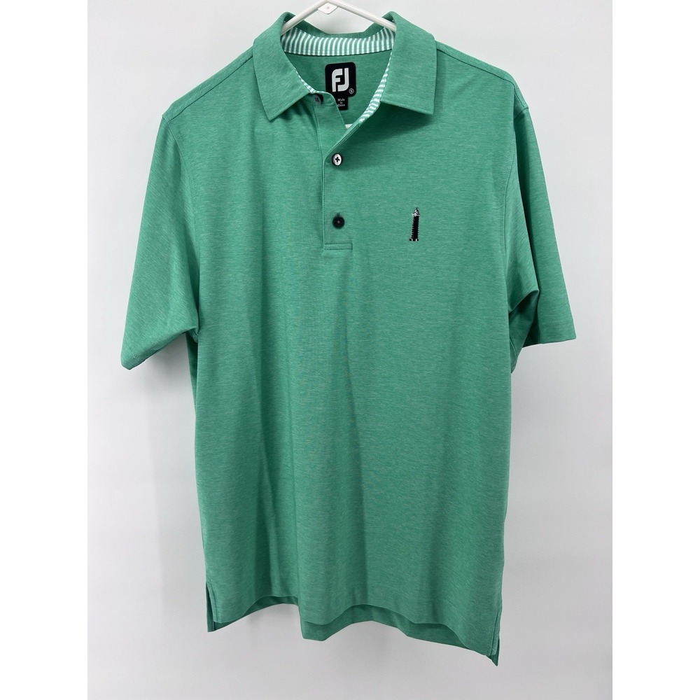 FootJoy Green Performance Golf Polo Mens Teen Small Lighthouse Embroidery Preppy